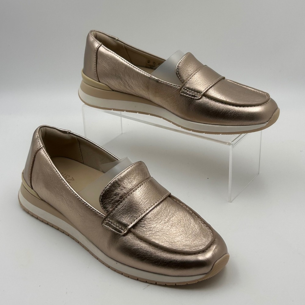 New Naturalizer Lucy Loafers Women 8M Bronze Metallic Leather Penny Slip On shoe